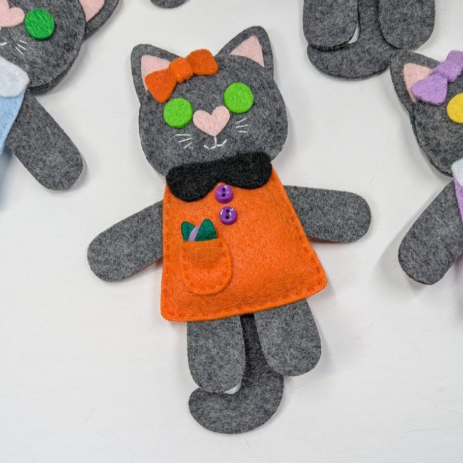 Dark Gray Little Kitty Dolly Felt Plush Toy