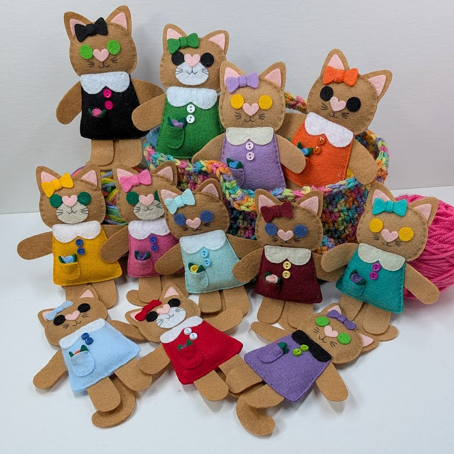 Brown Little Kitty Dolly Felt Plush Toy