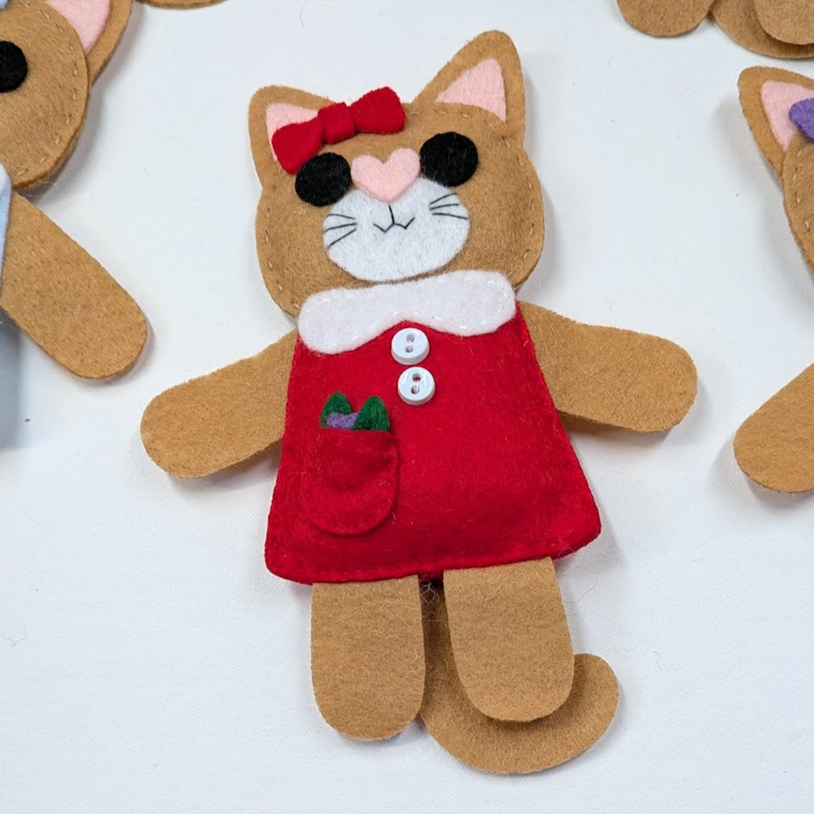 Brown Little Kitty Dolly Felt Plush Toy