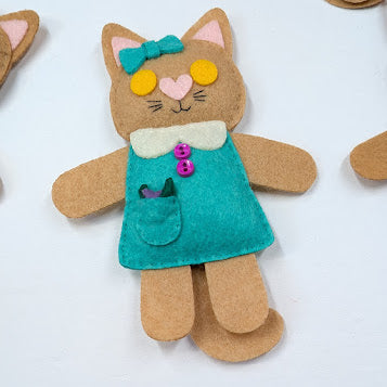 Brown Little Kitty Dolly Felt Plush Toy