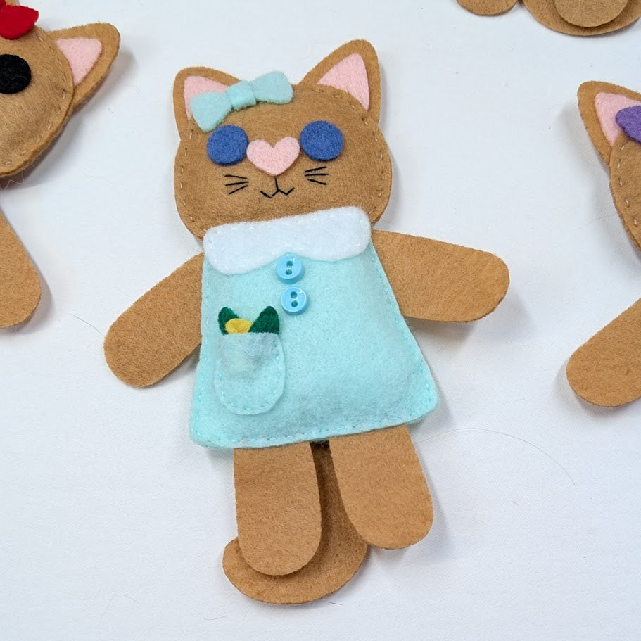 Brown Little Kitty Dolly Felt Plush Toy