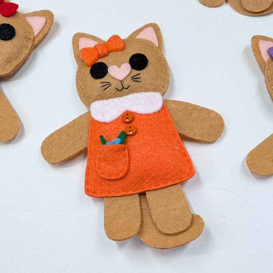 Brown Little Kitty Dolly Felt Plush Toy
