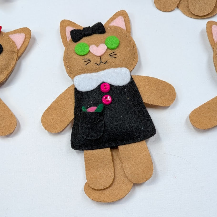 Brown Little Kitty Dolly Felt Plush Toy
