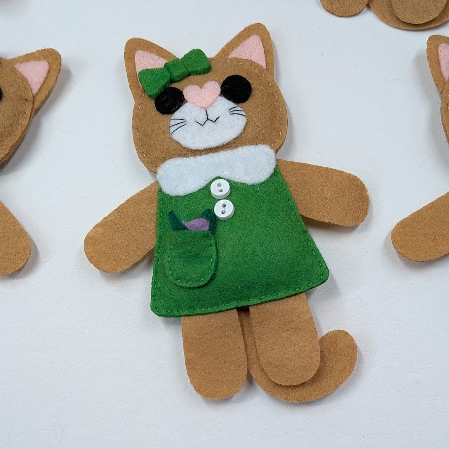 Brown Little Kitty Dolly Felt Plush Toy