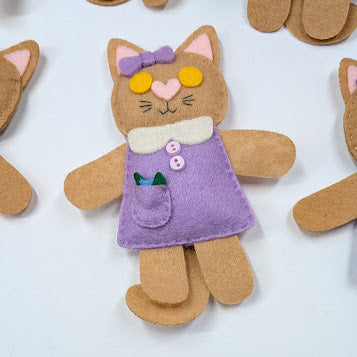 Brown Little Kitty Dolly Felt Plush Toy