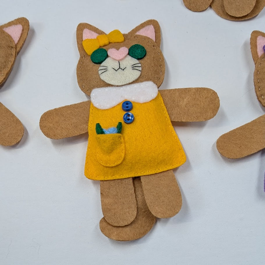 Brown Little Kitty Dolly Felt Plush Toy