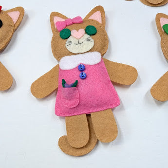 Brown Little Kitty Dolly Felt Plush Toy
