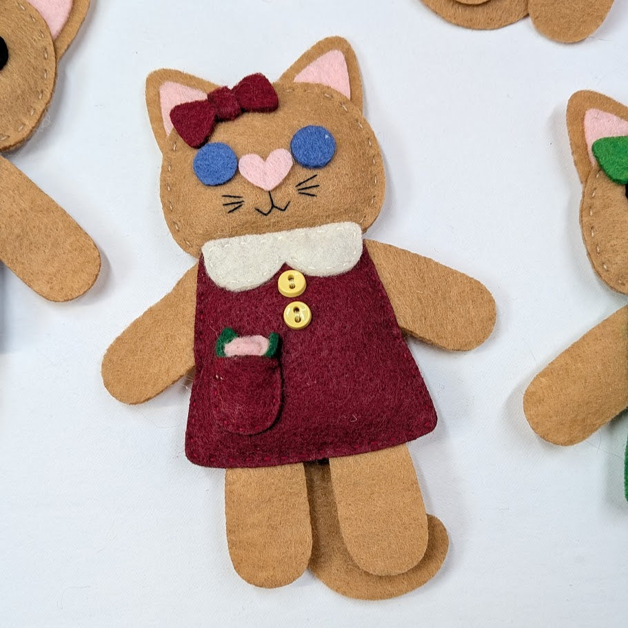 Brown Little Kitty Dolly Felt Plush Toy