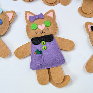 Brown Little Kitty Dolly Felt Plush Toy