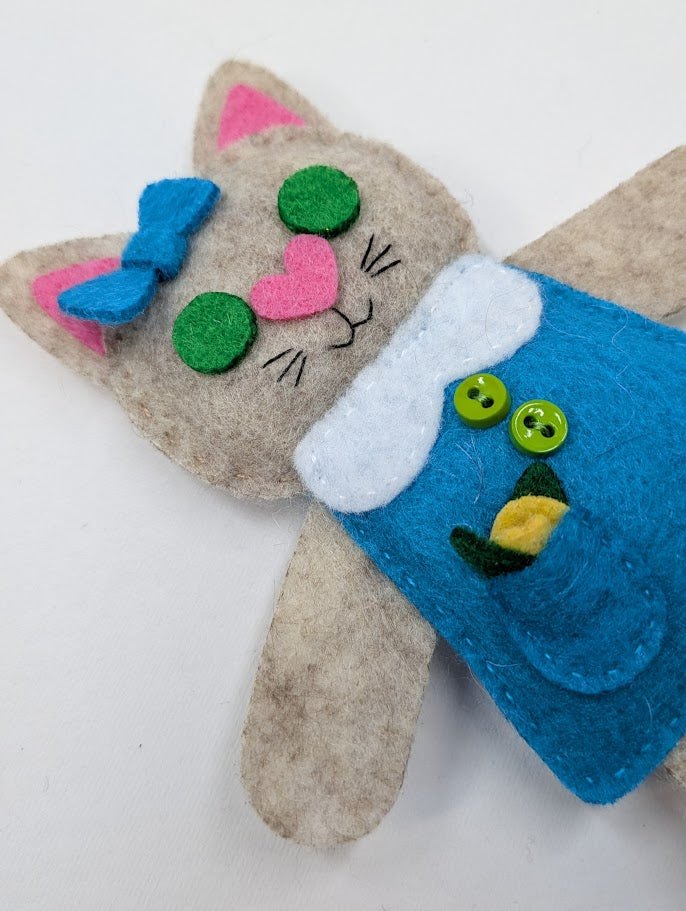 Beige Little Kitty Dolly Felt Plush Toy