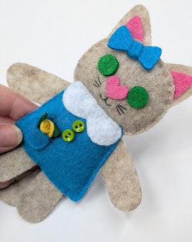 Beige Little Kitty Dolly Felt Plush Toy