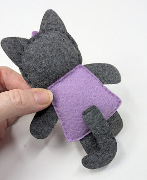 Dark Gray Little Kitty Dolly Felt Plush Toy