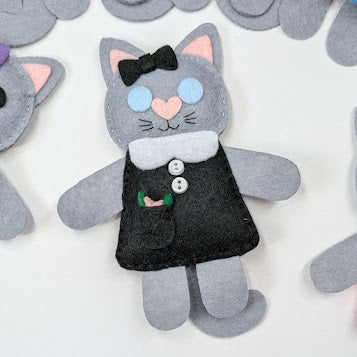 Gray Little Kitty Dolly Felt Plush Toy
