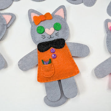 Gray Little Kitty Dolly Felt Plush Toy