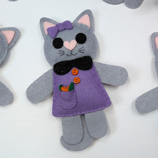 Gray Little Kitty Dolly Felt Plush Toy
