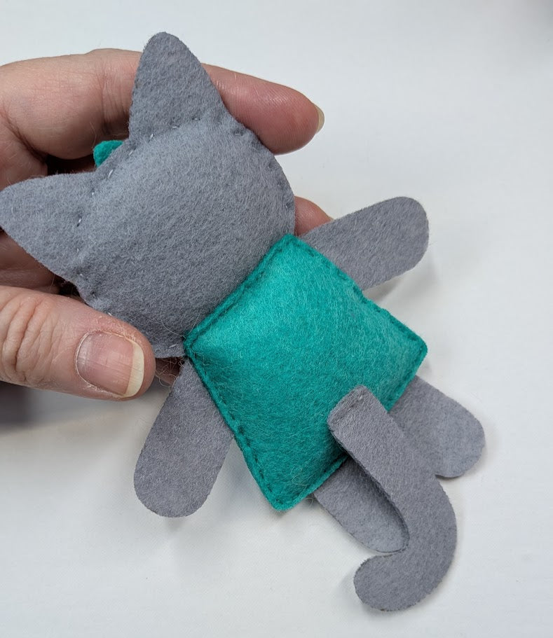 Gray Little Kitty Dolly Felt Plush Toy