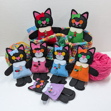 Black Little Kitty Dolly Felt Plush Toy