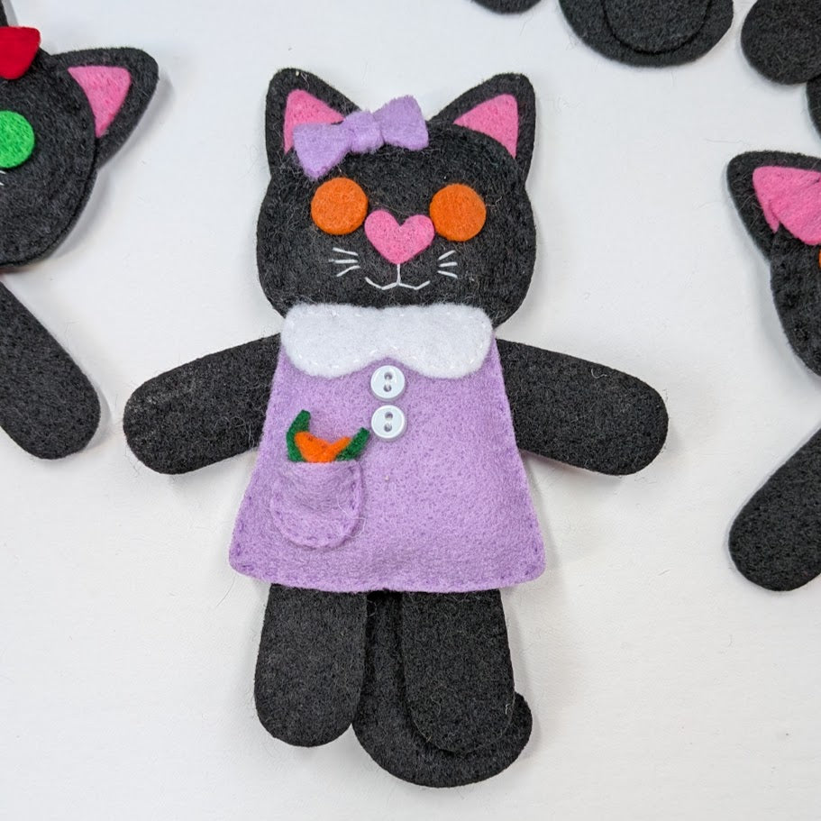 Black Little Kitty Dolly Felt Plush Toy