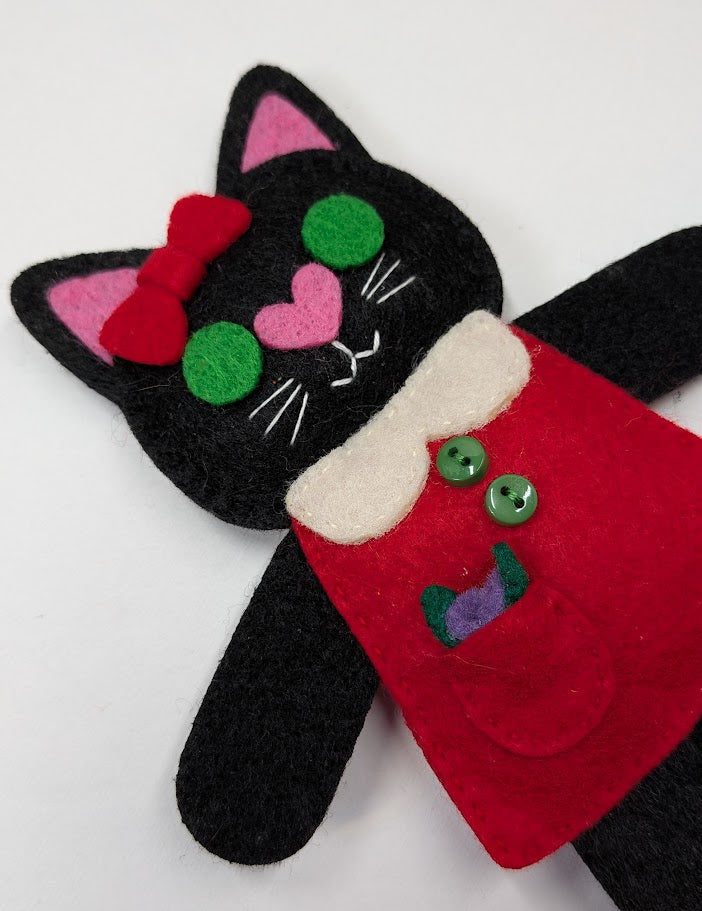 Black Little Kitty Dolly Felt Plush Toy
