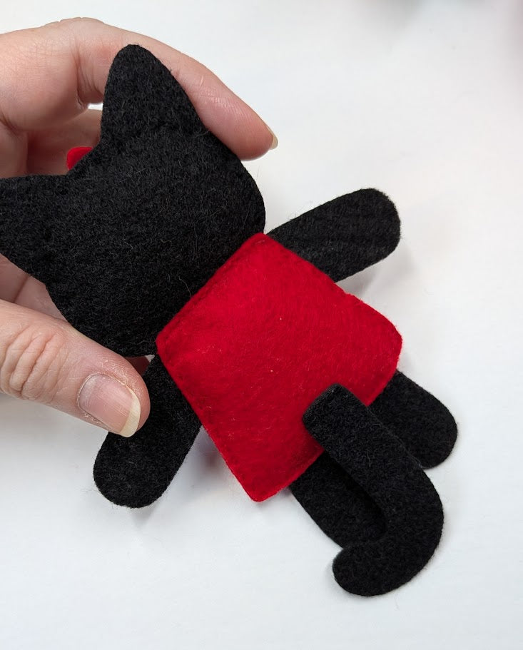 Black Little Kitty Dolly Felt Plush Toy