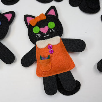 Black Little Kitty Dolly Felt Plush Toy