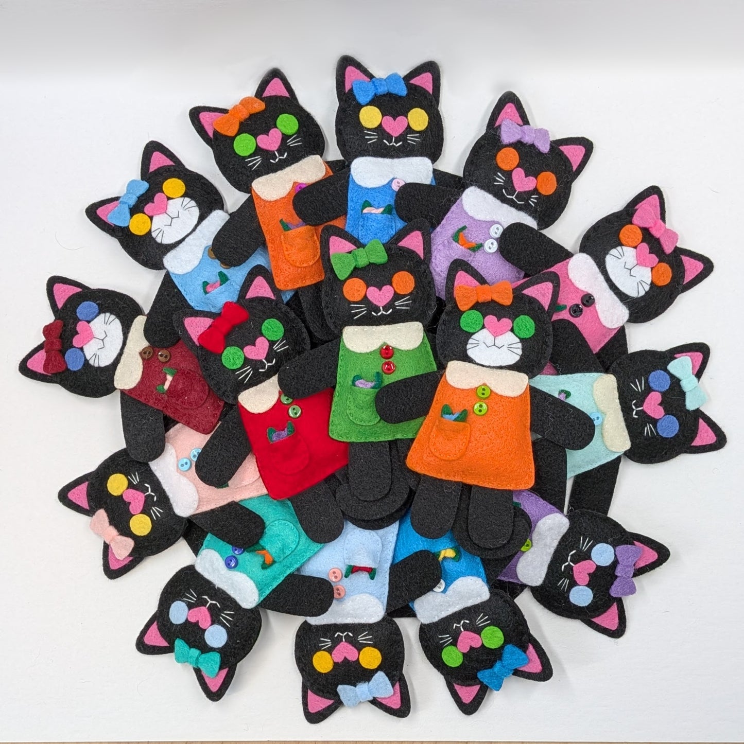 Black Little Kitty Dolly Felt Plush Toy