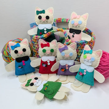 Cream Little Kitty Dolly Felt Plush Toy