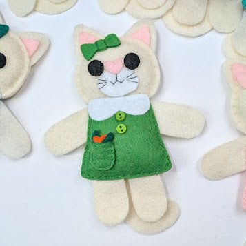 Cream Little Kitty Dolly Felt Plush Toy