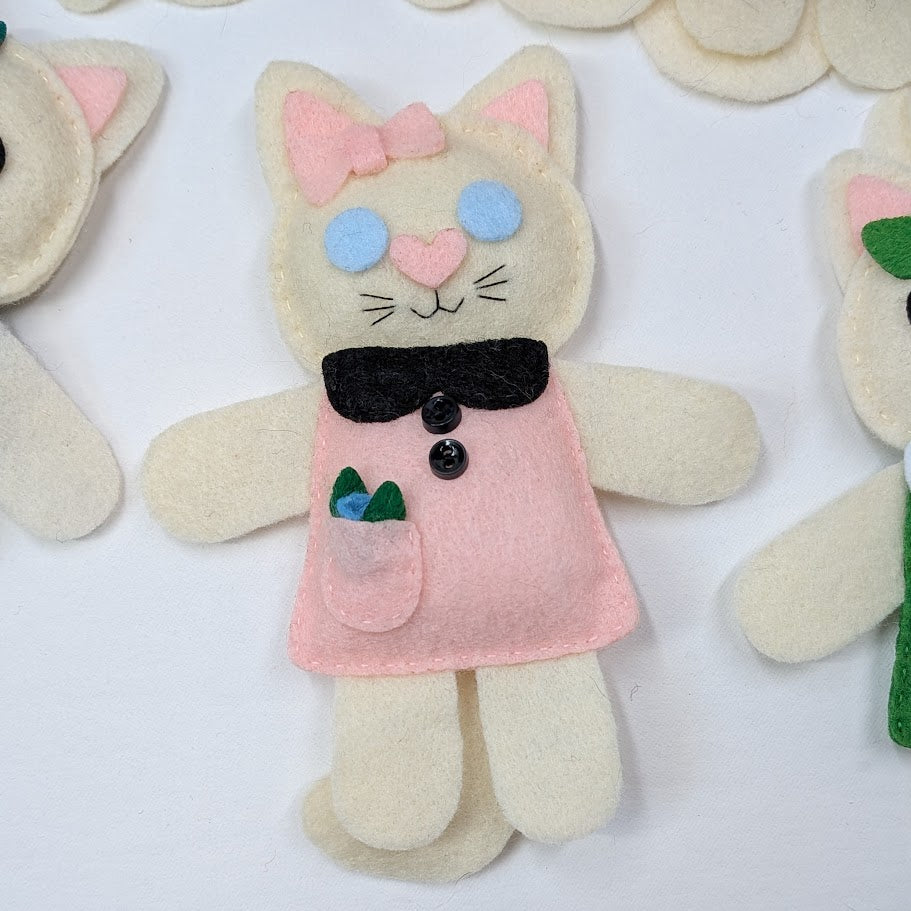 Cream Little Kitty Dolly Felt Plush Toy