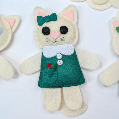 Cream Little Kitty Dolly Felt Plush Toy
