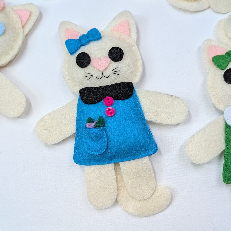 Cream Little Kitty Dolly Felt Plush Toy