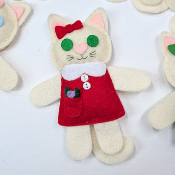Cream Little Kitty Dolly Felt Plush Toy