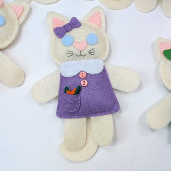 Cream Little Kitty Dolly Felt Plush Toy