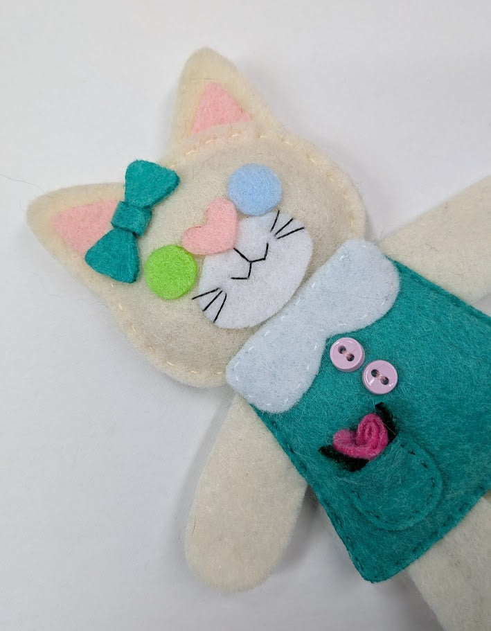 Cream Little Kitty Dolly Felt Plush Toy