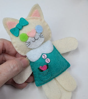 Cream Little Kitty Dolly Felt Plush Toy