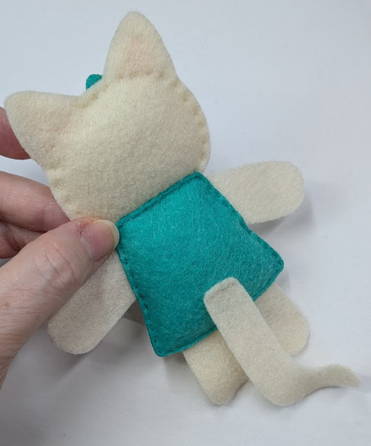 Cream Little Kitty Dolly Felt Plush Toy