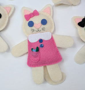 Cream Little Kitty Dolly Felt Plush Toy