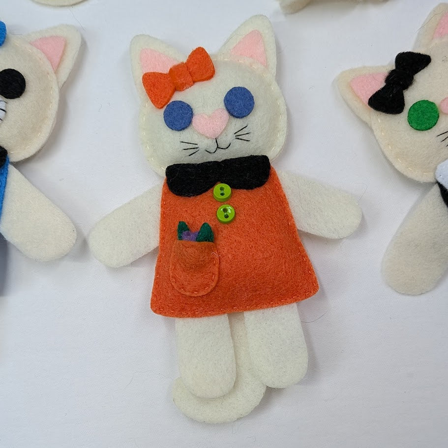 Cream Little Kitty Dolly Felt Plush Toy