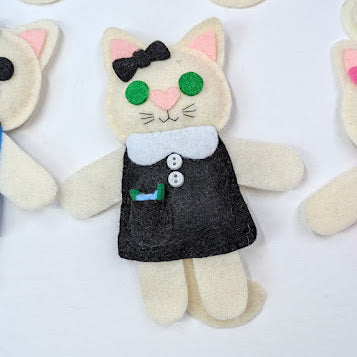 Cream Little Kitty Dolly Felt Plush Toy