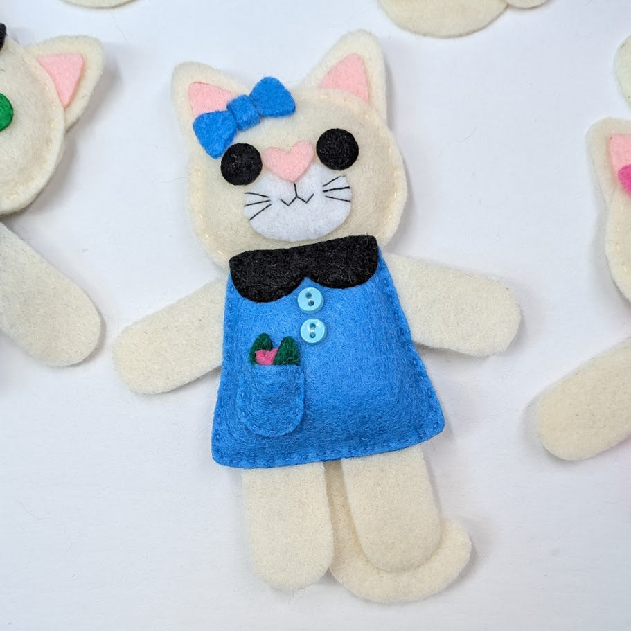 Cream Little Kitty Dolly Felt Plush Toy