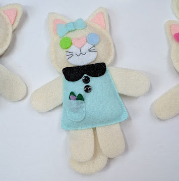 Cream Little Kitty Dolly Felt Plush Toy