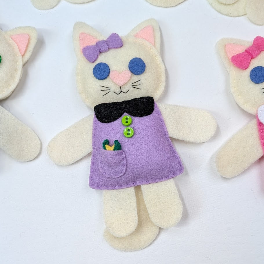Cream Little Kitty Dolly Felt Plush Toy