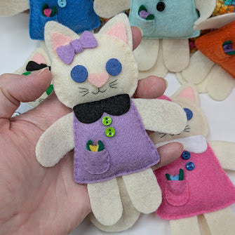 Cream Little Kitty Dolly Felt Plush Toy