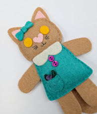 Brown Little Kitty Dolly Felt Plush Toy