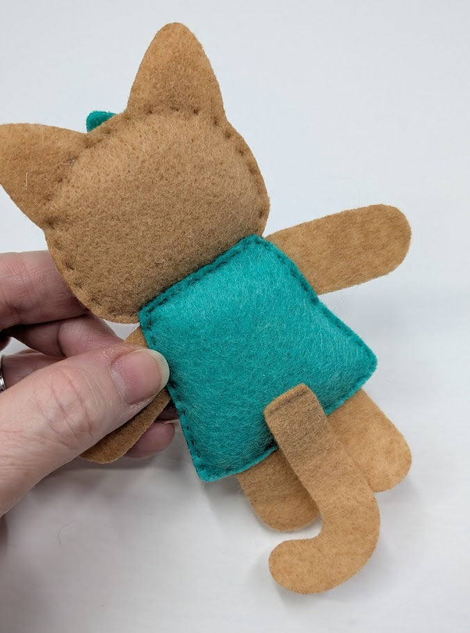 Brown Little Kitty Dolly Felt Plush Toy