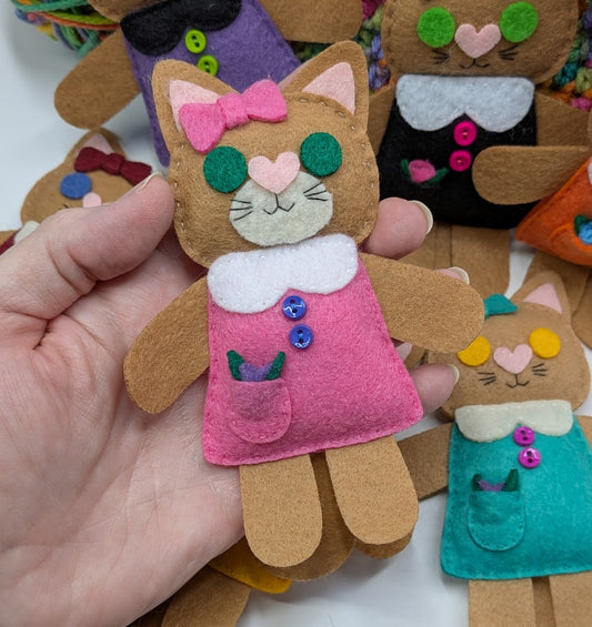 Brown Little Kitty Dolly Felt Plush Toy