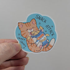 Snack Attack Cat Sticker