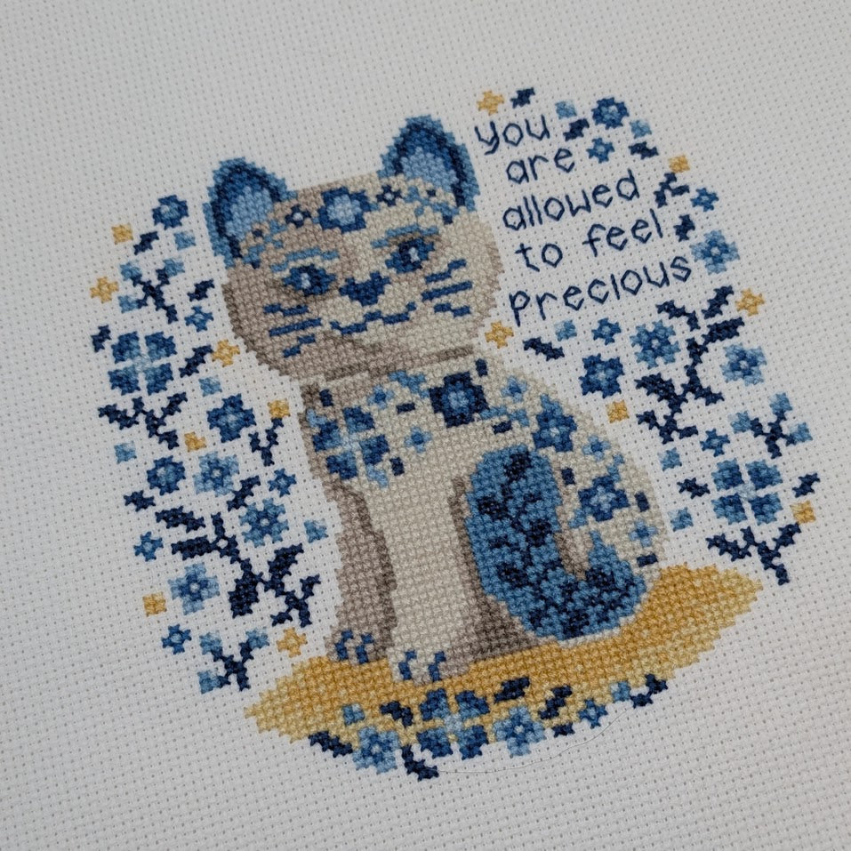 Precious Porcelain Cat Cross Stitch Pattern