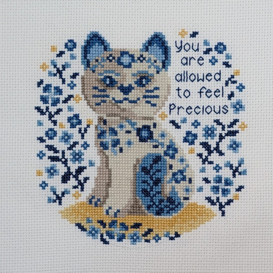 Precious Porcelain Cat Cross Stitch Pattern
