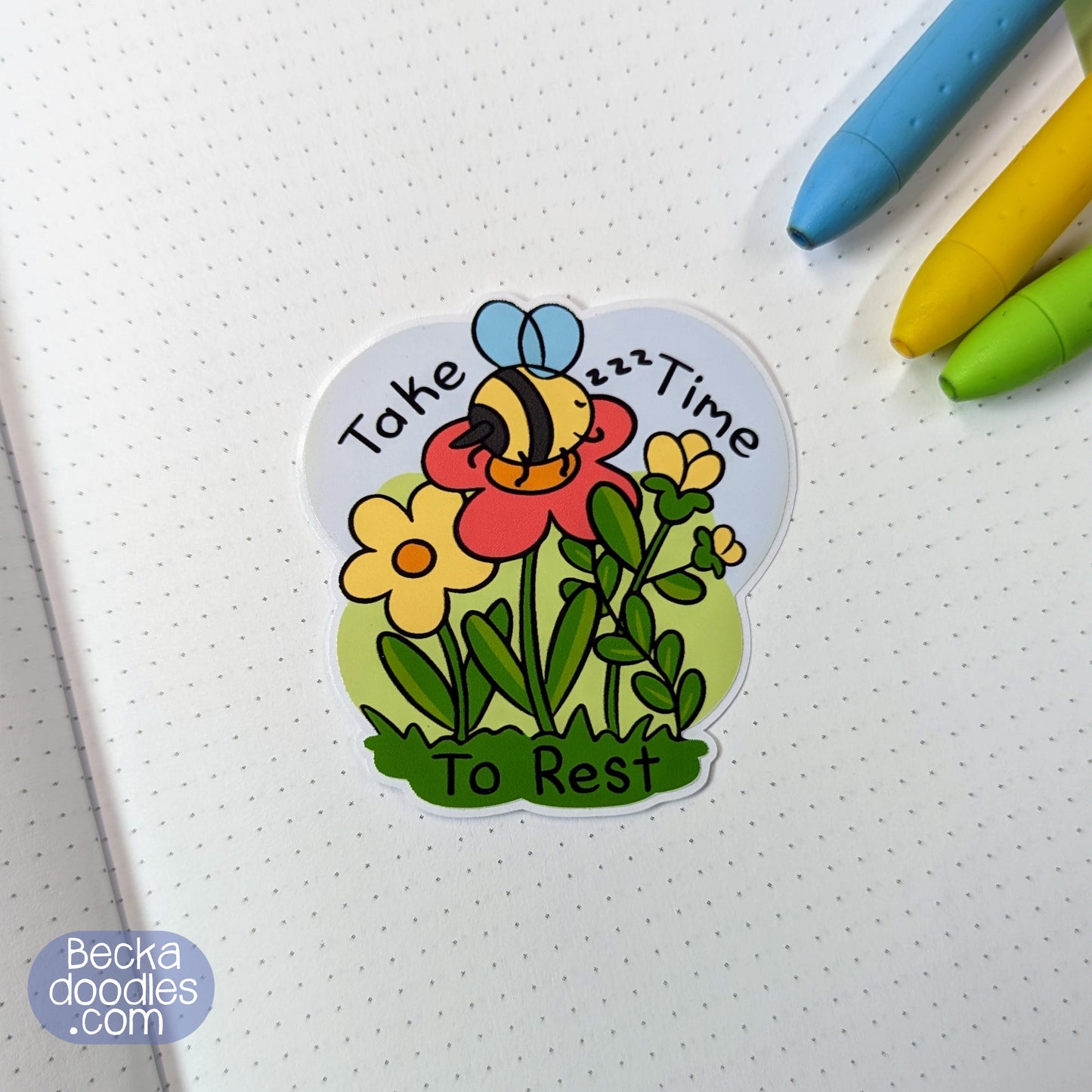 Take Time Bee Sticker